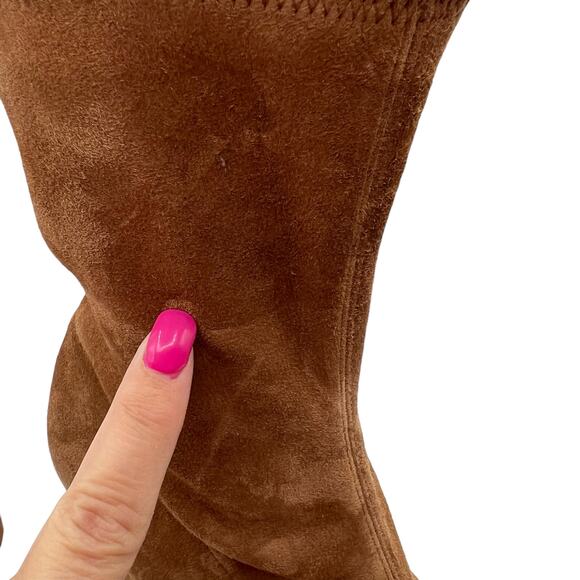 Veronica Beard Women 9.5 Arlo Suede Leather Wedge Boots Hazelwood Tan Brown NWOT - Picture 2 of 16